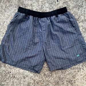 Southern Marsh Black and Gray Herringbone Swim Trunks